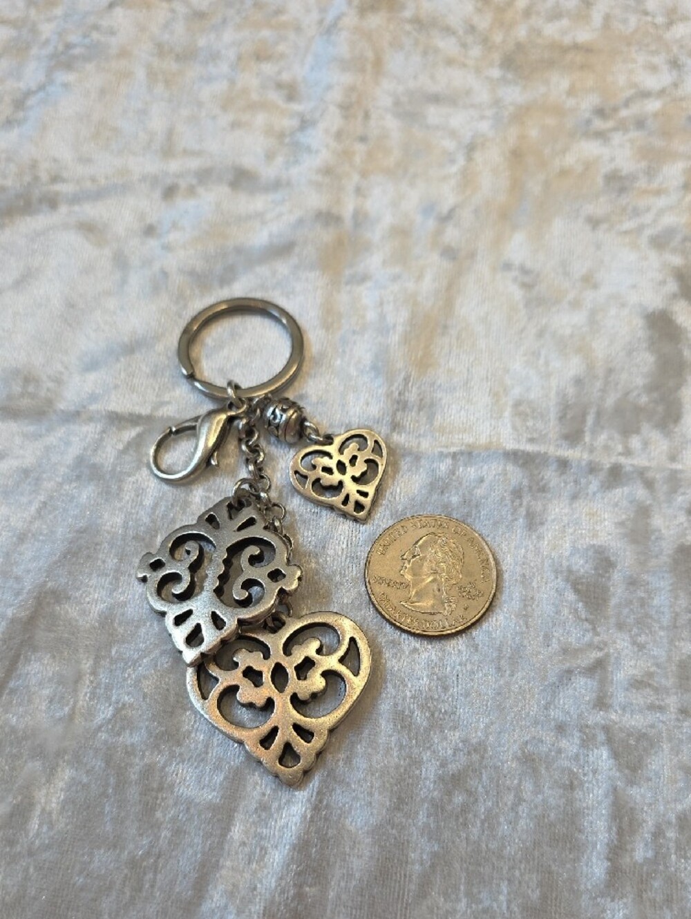 Brighton Silver Filigree Heart Charm Keychain - Picture 5 of 5